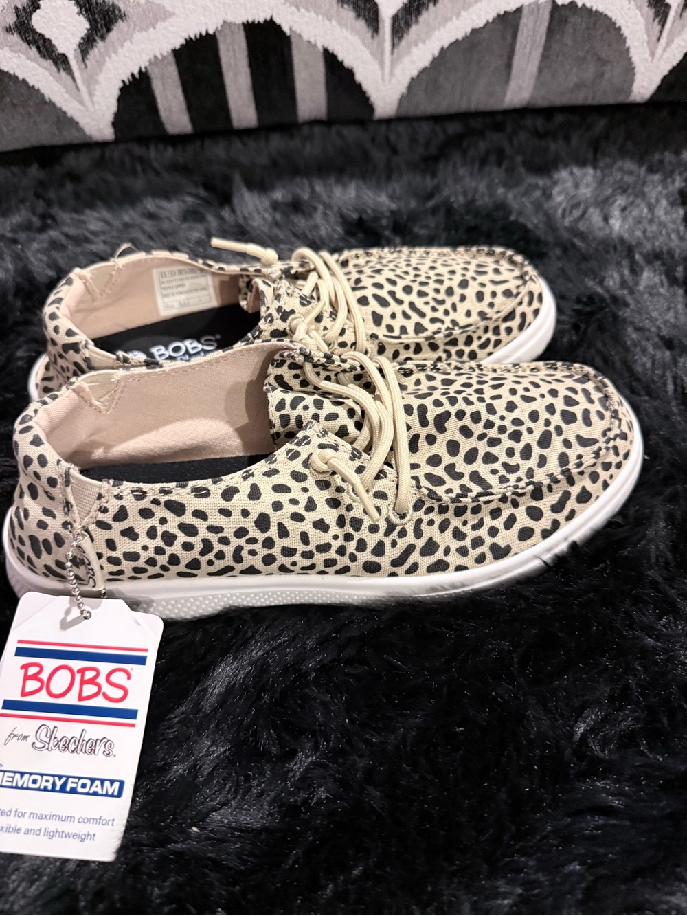 BOBS from Skechers Women’s Leopard Print Sneakers - Beige & Black